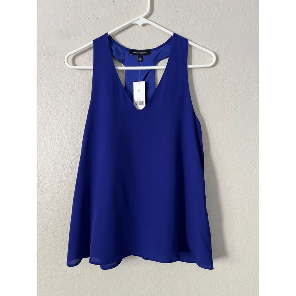 NWT Banana Republic Sleeveless Royal Violet Keyhole Racerback Top lined XS